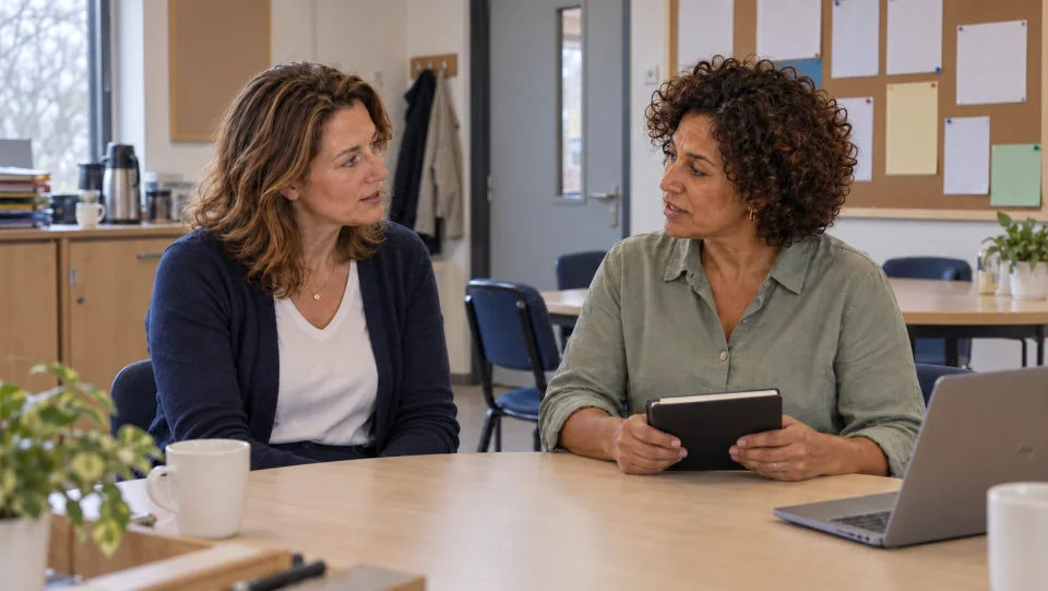 Een kandidaat en schoolcoördinator maken op school kennis voor structurele inzet.